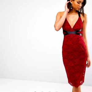Asos Red lace dress